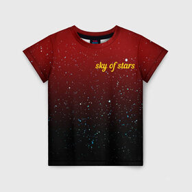 Детская футболка 3D с принтом Звездное небо в Екатеринбурге, 100% гипоаллергенный полиэфир | прямой крой, круглый вырез горловины, длина до линии бедер, чуть спущенное плечо, ткань немного тянется | Тематика изображения на принте: sky | stars | звезды | космос | небо