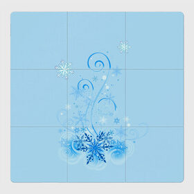 Магнитный плакат 3Х3 с принтом Зимние узоры в Екатеринбурге, Полимерный материал с магнитным слоем | 9 деталей размером 9*9 см | Тематика изображения на принте: зима | зимний узор | снег. | снежинки | узоры