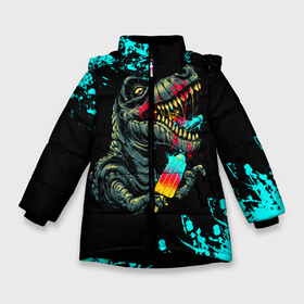 Зимняя куртка для девочек 3D с принтом Godzilla в Екатеринбурге, ткань верха — 100% полиэстер; подклад — 100% полиэстер, утеплитель — 100% полиэстер. | длина ниже бедра, удлиненная спинка, воротник стойка и отстегивающийся капюшон. Есть боковые карманы с листочкой на кнопках, утяжки по низу изделия и внутренний карман на молнии. 

Предусмотрены светоотражающий принт на спинке, радужный светоотражающий элемент на пуллере молнии и на резинке для утяжки. | 2021 | godzilla | абстракция | брызги | год быка | годзила | годзилла | зверь | коготь | кот | лето | лиса | мороженко | мороженое | мужская | мужчина | новогодняя | океан | осьминог | с новым годом | след