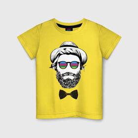 Детская футболка хлопок с принтом Hipster в Екатеринбурге, 100% хлопок | круглый вырез горловины, полуприлегающий силуэт, длина до линии бедер | beard | butterfly | cool | dude | face | fashion | guy | hat | hipster | hype | moustache | бабочка | борода | круто | лицо | мода | очки | парень | усы | хайп | хипстер | чувак | шляпа