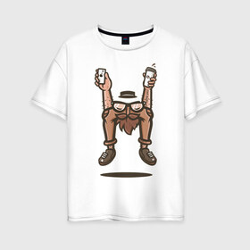 Женская футболка хлопок Oversize с принтом Монстерский хипстер в Екатеринбурге, 100% хлопок | свободный крой, круглый ворот, спущенный рукав, длина до линии бедер
 | 