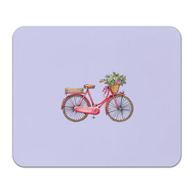 Коврик для мышки прямоугольный с принтом Bicycle в Екатеринбурге, натуральный каучук | размер 230 х 185 мм; запечатка лицевой стороны | букет | велосипед | лето | цветы