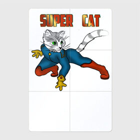 Магнитный плакат 2Х3 с принтом Суперкот в Екатеринбурге, Полимерный материал с магнитным слоем | 6 деталей размером 9*9 см | Тематика изображения на принте: cat | кот | котик. котенок. коты | кошка