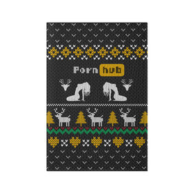 Обложка для паспорта матовая кожа с принтом Pornhub свитер с оленями в Екатеринбурге, натуральная матовая кожа | размер 19,3 х 13,7 см; прозрачные пластиковые крепления | 2021 | knit | knitted | merch | new year | sweater | ugly sweater | вязанный | вязяный | зимний | лого | логотип | мерч | новый год | олени | рождественский | рождественский свитер | рождес