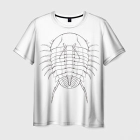 Мужская футболка 3D с принтом трилобит агрессивный в Екатеринбурге, 100% полиэфир | прямой крой, круглый вырез горловины, длина до линии бедер | агрессия | доисторические животные | жуткие животные | насекомые | палеонтология | трилобиты
