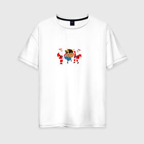 Женская футболка хлопок Oversize с принтом 2021 Год Быка в Екатеринбурге, 100% хлопок | свободный крой, круглый ворот, спущенный рукав, длина до линии бедер
 | 