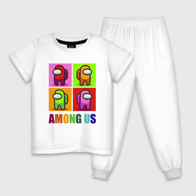 Детская пижама хлопок с принтом Among us rainbow в Екатеринбурге, 100% хлопок |  брюки и футболка прямого кроя, без карманов, на брюках мягкая резинка на поясе и по низу штанин
 | among | us | амонг ас | нас | среди