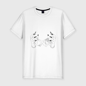 Мужская футболка хлопок Slim с принтом Jujutsu Kaisen Itadori в Екатеринбурге, 92% хлопок, 8% лайкра | приталенный силуэт, круглый вырез ворота, длина до линии бедра, короткий рукав | hand | itadori | sukuna | итадори | магическая битва | руки | сукуна