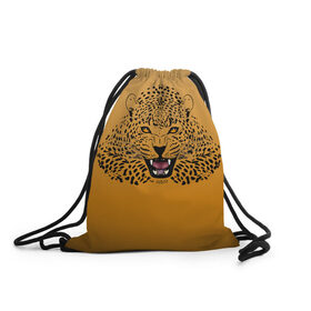 Рюкзак-мешок 3D с принтом Леопард в Екатеринбурге, 100% полиэстер | плотность ткани — 200 г/м2, размер — 35 х 45 см; лямки — толстые шнурки, застежка на шнуровке, без карманов и подкладки | big cat | cat | leopard | кот | кошка | леопард