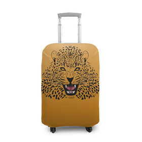 Чехол для чемодана 3D с принтом Леопард в Екатеринбурге, 86% полиэфир, 14% спандекс | двустороннее нанесение принта, прорези для ручек и колес | big cat | cat | leopard | кот | кошка | леопард