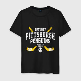 Мужская футболка хлопок с принтом Pittsburgh Penguins в Екатеринбурге, 100% хлопок | прямой крой, круглый вырез горловины, длина до линии бедер, слегка спущенное плечо. | hockey | nhl | penguins | pittsburg | pittsburgh | pittsburgh penguins | usa | нхл | пингвинз | питтсбург | питтсбург пингвинз | спорт | сша | хоккей | шайба