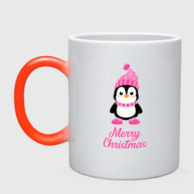 Кружка хамелеон с принтом Пингвин в Екатеринбурге, керамика | меняет цвет при нагревании, емкость 330 мл | Тематика изображения на принте: 2021 | merry christmas | белка | год быка | дед мороз | детская | дух  рождества | дух нового года | енот | животное | лиса | милый пингвин | новогодняя | пенгвин | пингвин | пингвиненок | пингвины | праздник