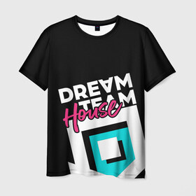 Мужская футболка 3D с принтом House в Екатеринбурге, 100% полиэфир | прямой крой, круглый вырез горловины, длина до линии бедер | blogger | bloggers | dream team | dream team house | dreamteam | dth | tik tok | tik tok house | блогер | блогеры | тик ток | тиктокеры
