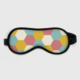 Маска для сна 3D с принтом Разноцветные узоры в Екатеринбурге, внешний слой — 100% полиэфир, внутренний слой — 100% хлопок, между ними — поролон |  | геометрия | разноцветный | спорт | узоры | фигура | футбол | шестиугольники
