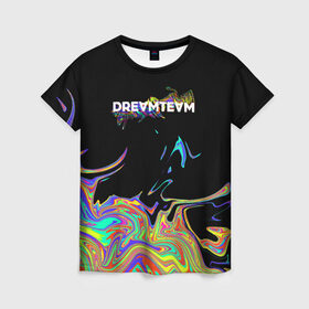Женская футболка 3D с принтом Rainbow Dream Team в Екатеринбурге, 100% полиэфир ( синтетическое хлопкоподобное полотно) | прямой крой, круглый вырез горловины, длина до линии бедер | blogger | bloggers | dream team | dream team house | dreamteam | dth | tik tok | tik tok house | блогер | блогеры | тик ток | тиктокеры