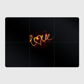 Магнитный плакат 3Х2 с принтом Огненная любовь в Екатеринбурге, Полимерный материал с магнитным слоем | 6 деталей размером 9*9 см | Тематика изображения на принте: любовь | огненная надпись | позитив. | романтика | сердце | я люблю