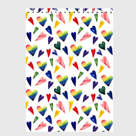 Скетчбук с принтом Пастельные сердца в Екатеринбурге, 100% бумага
 | 48 листов, плотность листов — 100 г/м2, плотность картонной обложки — 250 г/м2. Листы скреплены сверху удобной пружинной спиралью | gradient | heart | pastel | pattern | rainbow | watercolor | акварель | градиент | пастель | радуга | сердце | узор
