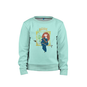 Детский свитшот хлопок с принтом Храбрая Сердцем в Екатеринбурге, 100% хлопок | круглый вырез горловины, эластичные манжеты, пояс и воротник | brave | merida | pixar | vdzabma | мерида | пиксар | храбрая | храбрая сердцем