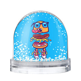 Снежный шар с принтом Чудик в Екатеринбурге, Пластик | Изображение внутри шара печатается на глянцевой фотобумаге с двух сторон | xxx | гамбургер | кроссовки | очки | фастфуд | чувачек | чудик