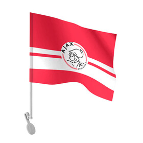 Флаг для автомобиля с принтом AJAX AMSTERDAM в Екатеринбурге, 100% полиэстер | Размер: 30*21 см | ajax | amsterdam | football | holland | red | sport | team | white | амстердам | аякс | гол | голландия | красный | логотип | мяч | нидерланды | полосы | спорт | футбол