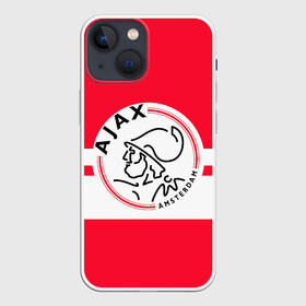 Чехол для iPhone 13 mini с принтом AJAX AMSTERDAM в Екатеринбурге,  |  | ajax | amsterdam | football | holland | red | sport | team | white | амстердам | аякс | гол | голландия | красный | логотип | мяч | нидерланды | полосы | спорт | футбол