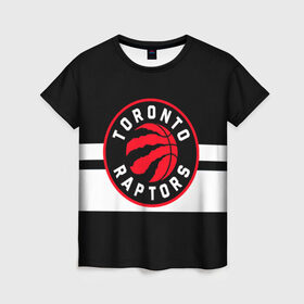 Женская футболка 3D с принтом TORONTO RAPTORS в Екатеринбурге, 100% полиэфир ( синтетическое хлопкоподобное полотно) | прямой крой, круглый вырез горловины, длина до линии бедер | basketball | canada | logo | nba | raptors | sport | team | toronto | usa | баскетбол | канада | логотип | мяч | нба | полосы | рэпторс | спорт | сша | торонто | черный