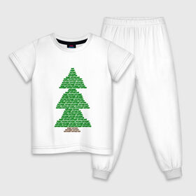 Детская пижама хлопок с принтом елка всё будет хорошо в Екатеринбурге, 100% хлопок |  брюки и футболка прямого кроя, без карманов, на брюках мягкая резинка на поясе и по низу штанин
 | Тематика изображения на принте: 