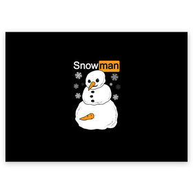 Поздравительная открытка с принтом Снеговик в Екатеринбурге, 100% бумага | плотность бумаги 280 г/м2, матовая, на обратной стороне линовка и место для марки
 | 2021 | brazzers | christmas | happy new year | marry christmas | marry x mas | new year | snow | snowman | winter | бразерс | браззерс | новогодний | новогодний свитер | новый год | пошлый | праздничный | снег | сне