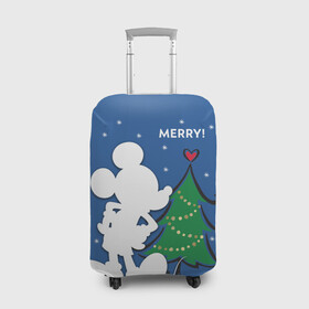 Чехол для чемодана 3D с принтом Mickey Mouse в Екатеринбурге, 86% полиэфир, 14% спандекс | двустороннее нанесение принта, прорези для ручек и колес | christmas | disney | mickey mouse | minnie mouse | new year | stitch | vdgerir | дисней