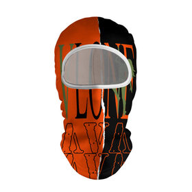 Балаклава 3D с принтом V lone orange dark logo в Екатеринбурге, 100% полиэстер, ткань с особыми свойствами — Activecool | плотность 150–180 г/м2; хорошо тянется, но при этом сохраняет форму. Закрывает шею, вокруг отверстия для глаз кайма. Единый размер | fashion | lone | orange | rap | top | v lone | аниме