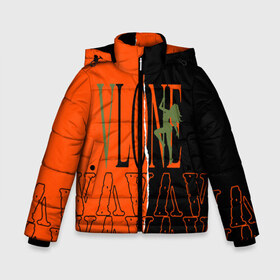 Зимняя куртка для мальчиков 3D с принтом V lone orange dark logo в Екатеринбурге, ткань верха — 100% полиэстер; подклад — 100% полиэстер, утеплитель — 100% полиэстер | длина ниже бедра, удлиненная спинка, воротник стойка и отстегивающийся капюшон. Есть боковые карманы с листочкой на кнопках, утяжки по низу изделия и внутренний карман на молнии. 

Предусмотрены светоотражающий принт на спинке, радужный светоотражающий элемент на пуллере молнии и на резинке для утяжки | Тематика изображения на принте: fashion | lone | orange | rap | top | v lone | аниме