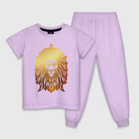 Детская пижама хлопок с принтом Лев в Екатеринбурге, 100% хлопок |  брюки и футболка прямого кроя, без карманов, на брюках мягкая резинка на поясе и по низу штанин
 | horoscope | king | leo | lion | астрология | гороскоп | знак зодиака | император | июль | король | корона | лев | месяц рождения | подарок для льва | правитель | царь