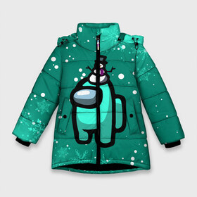 Зимняя куртка для девочек 3D с принтом AMONG US - СНЕЖНЫЙ в Екатеринбурге, ткань верха — 100% полиэстер; подклад — 100% полиэстер, утеплитель — 100% полиэстер. | длина ниже бедра, удлиненная спинка, воротник стойка и отстегивающийся капюшон. Есть боковые карманы с листочкой на кнопках, утяжки по низу изделия и внутренний карман на молнии. 

Предусмотрены светоотражающий принт на спинке, радужный светоотражающий элемент на пуллере молнии и на резинке для утяжки. | among | among us | amongus | crewmate | game | games | imposter | impostor | logo | monster | sabotage | shhh | амонг | амонг ас | амонгас | год | зимний | игра | игры | импостер | космос | крюмейт | лого | логотип | монстр | новогодний | новый