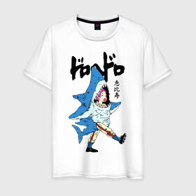 Мужская футболка хлопок с принтом DOROHEDORO в Екатеринбурге, 100% хлопок | прямой крой, круглый вырез горловины, длина до линии бедер, слегка спущенное плечо. | anime | dorohedoro | ebisu | manga | акула | аниме | дорохедоро | манга | эбису