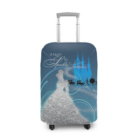 Чехол для чемодана 3D с принтом A Night to Sparkle в Екатеринбурге, 86% полиэфир, 14% спандекс | двустороннее нанесение принта, прорези для ручек и колес | christmas | cinderella | disney | mickey mouse | new year | stitch | vdgerir | дисней | золушка