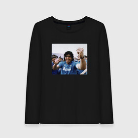 Женский лонгслив хлопок с принтом Diego Maradona в Екатеринбурге, 100% хлопок |  | diego | maradona | maradonna | napoli | бога | диего | марадона | марадонна | наполи | ретро | рука | форма | футбол
