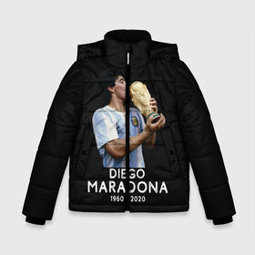 Зимняя куртка для мальчиков 3D с принтом Diego Maradona в Екатеринбурге, ткань верха — 100% полиэстер; подклад — 100% полиэстер, утеплитель — 100% полиэстер | длина ниже бедра, удлиненная спинка, воротник стойка и отстегивающийся капюшон. Есть боковые карманы с листочкой на кнопках, утяжки по низу изделия и внутренний карман на молнии. 

Предусмотрены светоотражающий принт на спинке, радужный светоотражающий элемент на пуллере молнии и на резинке для утяжки | 10 | 1960 | 2020 | argentina | barcelona | diego | football | legend | leo | lionel | maradona | messi | retro | rip | soccer | аргентина | барселона | бога | диего | легенда | лионель | марадона | месси | мяч | ретро | рука | форма | футбол