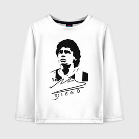 Детский лонгслив хлопок с принтом Diego Maradona в Екатеринбурге, 100% хлопок | круглый вырез горловины, полуприлегающий силуэт, длина до линии бедер | 10 | 1960 | 2020 | argentina | barcelona | diego | football | legend | leo | lionel | maradona | messi | retro | rip | soccer | автограф | аргентина | барселона | бога | диего | легенда | лионель | марадона | месси | мяч | ретро | роспись | р