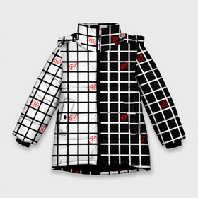 Зимняя куртка для девочек 3D с принтом Разносторонняя сетка Fumrre в Екатеринбурге, ткань верха — 100% полиэстер; подклад — 100% полиэстер, утеплитель — 100% полиэстер. | длина ниже бедра, удлиненная спинка, воротник стойка и отстегивающийся капюшон. Есть боковые карманы с листочкой на кнопках, утяжки по низу изделия и внутренний карман на молнии. 

Предусмотрены светоотражающий принт на спинке, радужный светоотражающий элемент на пуллере молнии и на резинке для утяжки. | fashion | fire | hip hop | rap | street style | top | мода. черно белое | рэп | топ | уличный стиль | хип хоп