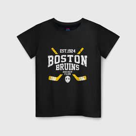 Детская футболка хлопок с принтом Бостон Брюинз в Екатеринбурге, 100% хлопок | круглый вырез горловины, полуприлегающий силуэт, длина до линии бедер | boston | boston bruins | bruins | hockey | nhl | usa | бостон | бостон брюинз | нхл | спорт | сша | хоккей | шайба