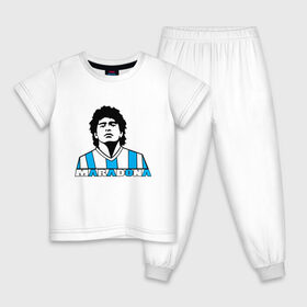 Детская пижама хлопок с принтом DIEGO MARADONA в Екатеринбурге, 100% хлопок |  брюки и футболка прямого кроя, без карманов, на брюках мягкая резинка на поясе и по низу штанин
 | diego armando maradona | football | архентинос хуниорс | барселона | бока хуниорс | бока хуниорс. | диего армандо марадона | диего марадона | наполи | ньюэллс олд бойз | севилья | футбол