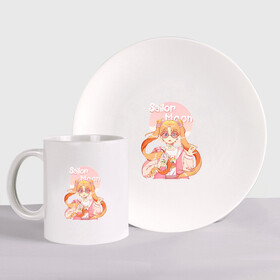 Набор: тарелка + кружка с принтом Sailor Moon Coffee в Екатеринбурге, керамика | Кружка: объем — 330 мл, диаметр — 80 мм. Принт наносится на бока кружки, можно сделать два разных изображения. 
Тарелка: диаметр - 210 мм, диаметр для нанесения принта - 120 мм. | Тематика изображения на принте: anime | animegirl | cute | kavai | kavaii | madara | manga | sailor | sailorchibimoon | sailorjupiter | sailormars | sailormercury | sailormoon | sailormooncrystal | sailorvenus | usagi | usagitsukino | аниме | анимесейлормун | каваи | сейлормун