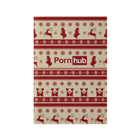 Обложка для паспорта матовая кожа с принтом Pornhub(Новый год) в Екатеринбурге, натуральная матовая кожа | размер 19,3 х 13,7 см; прозрачные пластиковые крепления | Тематика изображения на принте: год | новый | рождественскую коллекцию