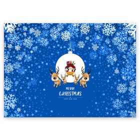 Поздравительная открытка с принтом MERRY CHRISTMAS в Екатеринбурге, 100% бумага | плотность бумаги 280 г/м2, матовая, на обратной стороне линовка и место для марки
 | 