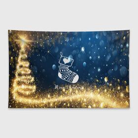 Флаг-баннер с принтом Marry Christmas в Екатеринбурге, 100% полиэстер | размер 67 х 109 см, плотность ткани — 95 г/м2; по краям флага есть четыре люверса для крепления | christmas зима | new year | winter | новогодний | новый год | рождество | текстура | украшение