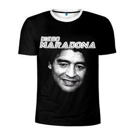 Мужская футболка 3D спортивная с принтом Диего Марадона в Екатеринбурге, 100% полиэстер с улучшенными характеристиками | приталенный силуэт, круглая горловина, широкие плечи, сужается к линии бедра | diego | diego armando maradona | maradona | аргентина | диего | король | легенда | марадона | нападающий | полузащитник | футбол | футболист
