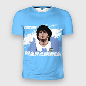 Мужская футболка 3D спортивная с принтом Диего Марадона в Екатеринбурге, 100% полиэстер с улучшенными характеристиками | приталенный силуэт, круглая горловина, широкие плечи, сужается к линии бедра | diego | diego armando maradona | maradona | аргентина | диего | король | легенда | марадона | нападающий | полузащитник | футбол | футболист