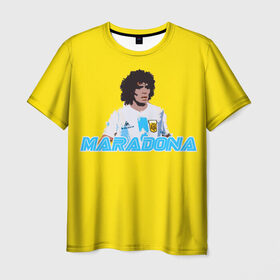 Мужская футболка 3D с принтом Диего Марадона в Екатеринбурге, 100% полиэфир | прямой крой, круглый вырез горловины, длина до линии бедер | diego | diego armando maradona | maradona | аргентина | диего | король | легенда | марадона | нападающий | полузащитник | футбол | футболист