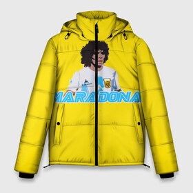 Мужская зимняя куртка 3D с принтом Диего Марадона в Екатеринбурге, верх — 100% полиэстер; подкладка — 100% полиэстер; утеплитель — 100% полиэстер | длина ниже бедра, свободный силуэт Оверсайз. Есть воротник-стойка, отстегивающийся капюшон и ветрозащитная планка. 

Боковые карманы с листочкой на кнопках и внутренний карман на молнии. | Тематика изображения на принте: diego | diego armando maradona | maradona | аргентина | диего | король | легенда | марадона | нападающий | полузащитник | футбол | футболист