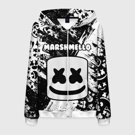 Мужская толстовка 3D на молнии с принтом MARSHMELLO в Екатеринбурге, 100% полиэстер | длина до линии бедра, манжеты и пояс оформлены мягкой тканевой резинкой, двухслойный капюшон со шнурком для регулировки, спереди молния, по бокам два кармана | fortnite | game. | marshmello | music | маршмелло | маршмело | музыка | фортнайт